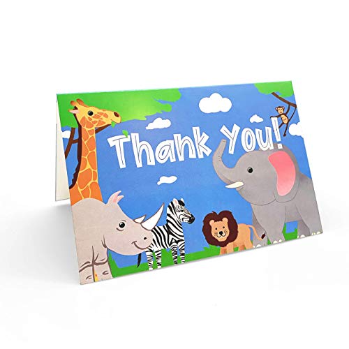 Tytroy (24 Pack) Baby Shower Thank You Jungle Zoo Safari Boy Or Girl Cards #TOP4
