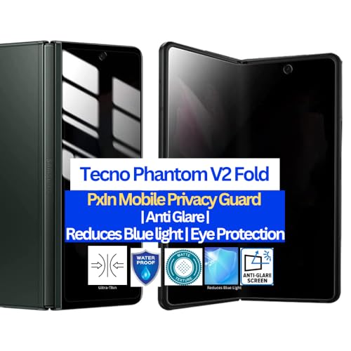Image of Pxin Mobile Privacy Guard for Tecno Phantom V2 Fold main screen | Mobile Privacy screen protector | Anti Glare | Anti Spy Protector | Reduces blue light | Self healing from scratches