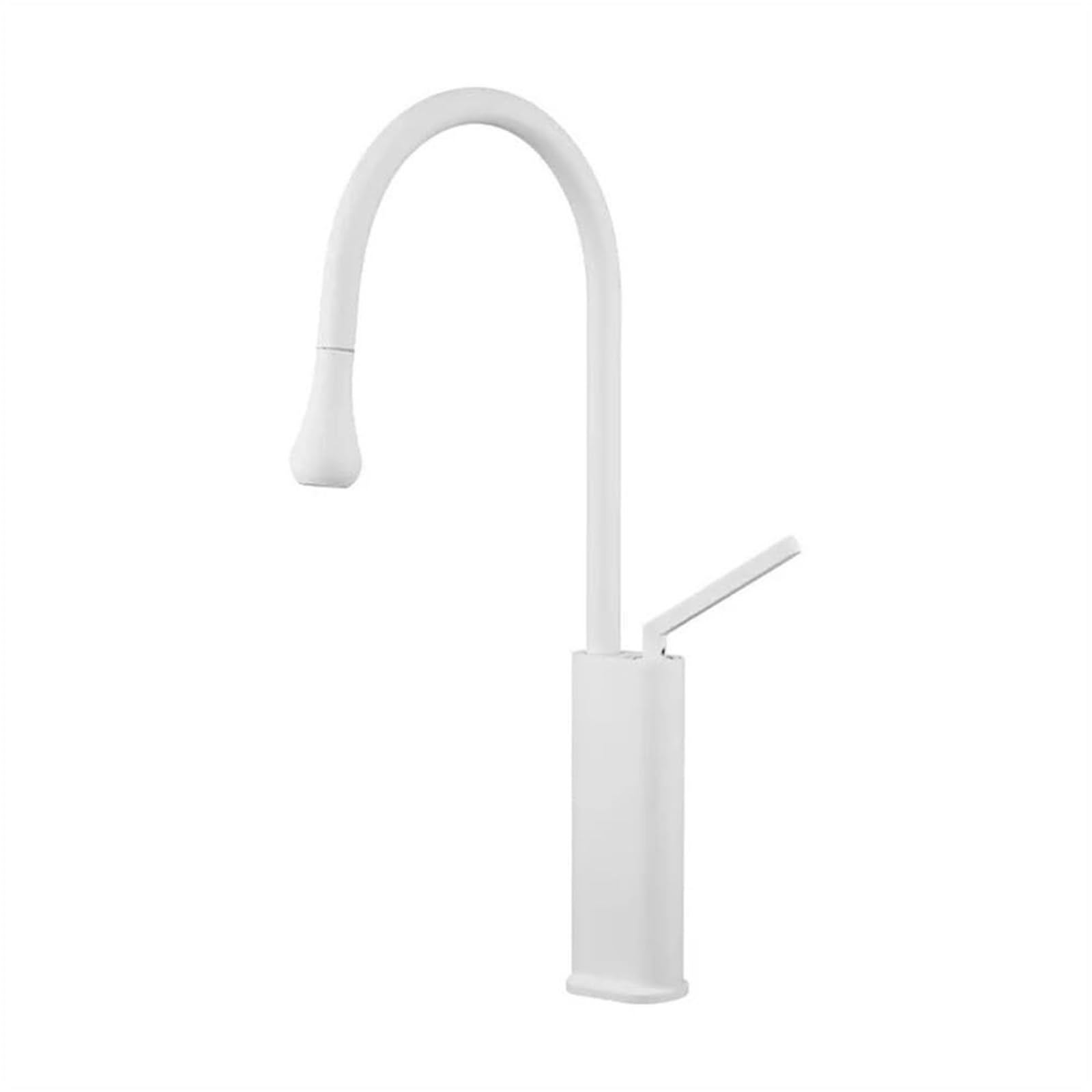 Grifos mezcladores para Fregadero Grifo de Cocina extraíble Giratorio 360 Grados con Mezclador Agua fría y Caliente fácil Instalar rociador Cubierta diseño Moderno Blanco
