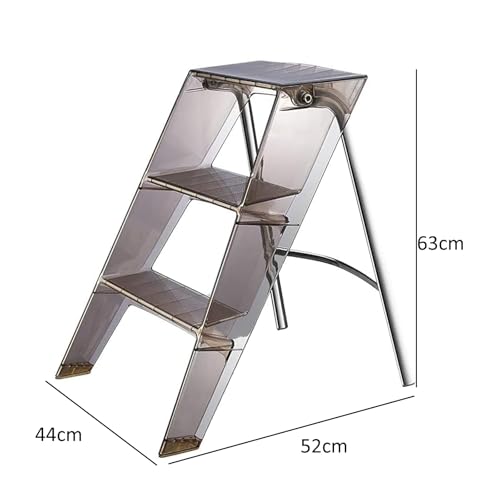 Escalera plegable de 3 escalones y taburete portátil ligero de uso multiusos 6