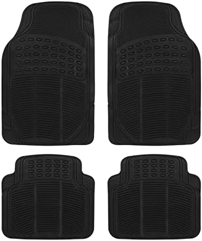 Alfombrillas De Goma Recortables Para Coche - Juego De 4 Piezas Negras, Antideslizantes