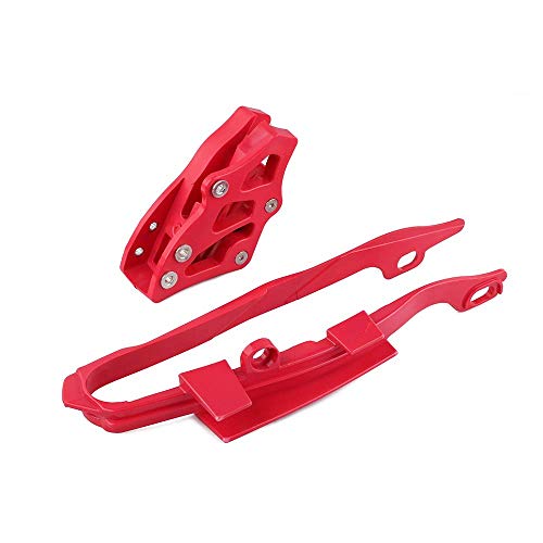 Motorcycle Chain Guide Guard + Chain Slider Guide Protector For Cr125R Cr250R 2005-2007 Crf250R Crf450R 2005-2006 Crf250X 2006 Crf450X 2005-2007 Motorcycle Dirt Bike Red #TOP6