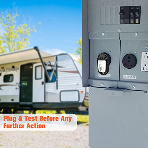Welluck 50 Amp Rv Circuit Analyzer, 50A 125V/250V Rv Pedestal Tester With Led Indicator Light 14-50P 50 Amp Tester Plug For Rv Camper, Travel Trailers (Etl Certified) #TOP5