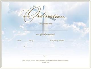 Ordination Certificates – Pack of 6 with envelopes, 11″ × 8.5″ Premium Gold Foil Embossed – Jeremiah 3:15 (KJV) – Elegant Clergy Keepsake