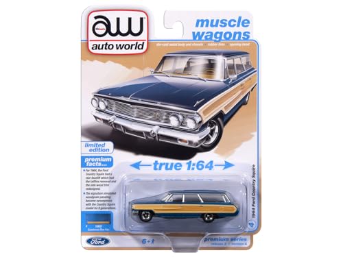Modelo a escala 1:64 Auto World Muscle Wagons 1964 miniatura 3
