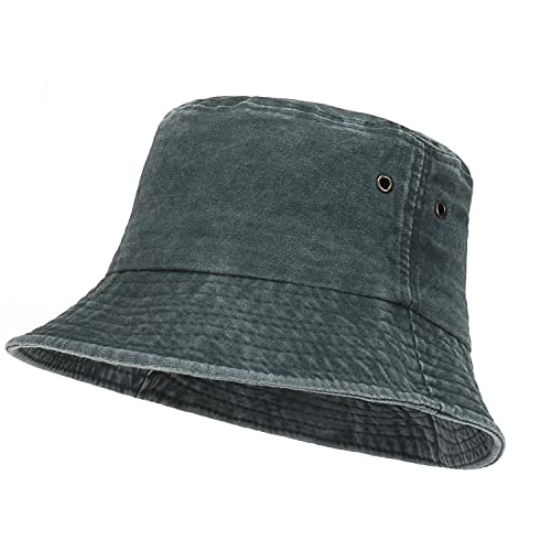 Umeepar Unisex Cotton Packable Bucket Hat Sun Hat Plain Colors For Men Women (B Retro Army Green) #TOP12