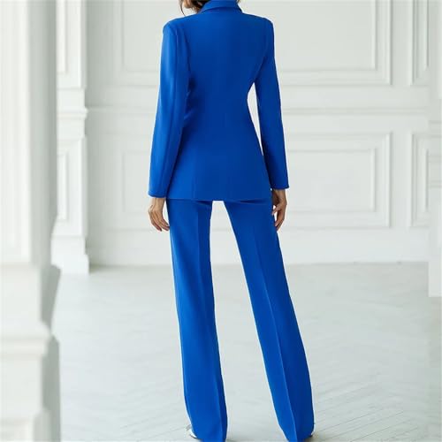 Women's Suits 2 Piece Notched Lapel Single Breasted Blazer Wide Leg Pants Suit Wedding Tuxedo Pants Set3