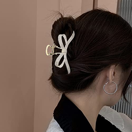 Pearl Claw Clip Bow Claw Clips Large Hair Claw Clips For Women Nonslip Hairpin Pearl Hair Clips For Thick Hair Agirlvct Pearl Hair Claw Strong Hold Fashion Hair Accessories For Women Girls #TOP3