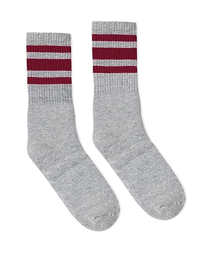 Maroon Stripes | Heather Grey Heather Grey Crew S/M