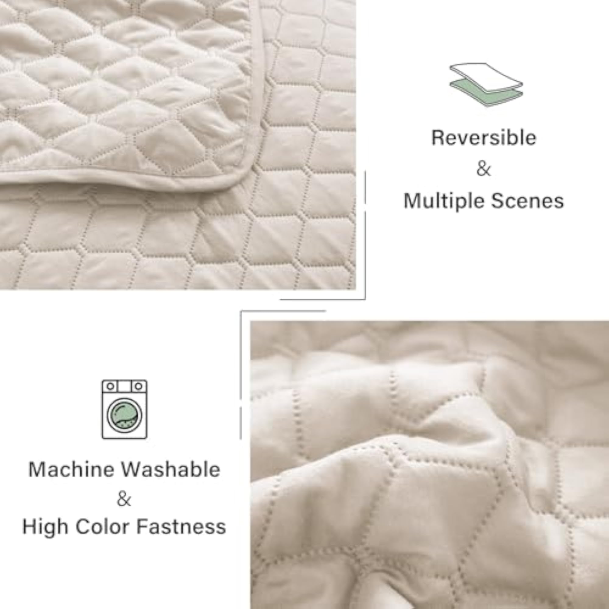 Reversible Full Queen Quilt Bedding Set with Pillow Shams
