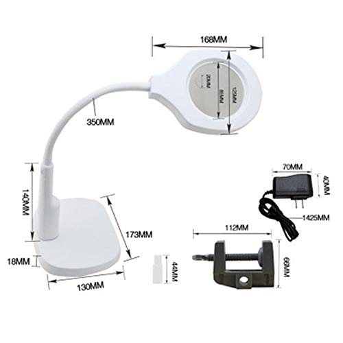 Loupe de bureau avec pince HJMMWT et éclairage LED pour lecture