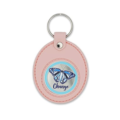 Moneda Sobriedad Mariposa Azul con Llavero Rosa miniatura 1