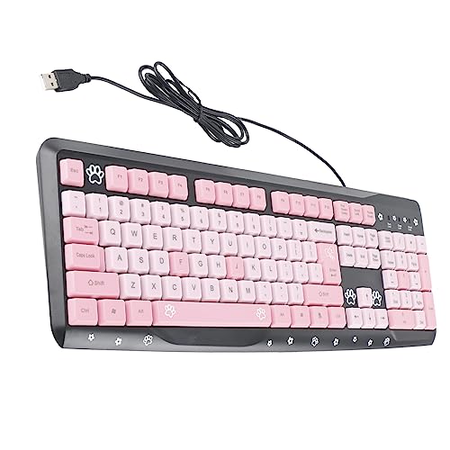 Clavier PC filaire noir rose étanche avec 104 touches silencieuses pour ordinateur portable