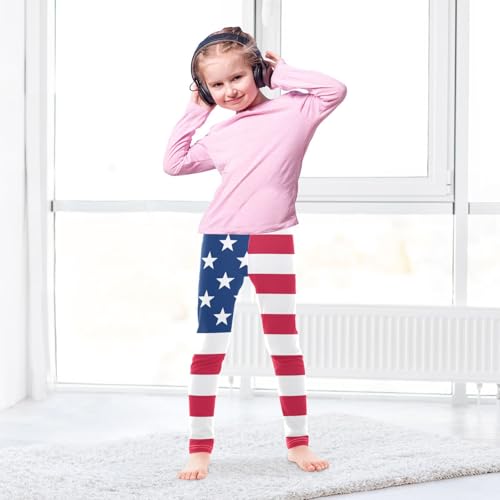 American Flag Girls Casual Leggings for Kids Printed Long Pant Bottoms Stretch and Soft4