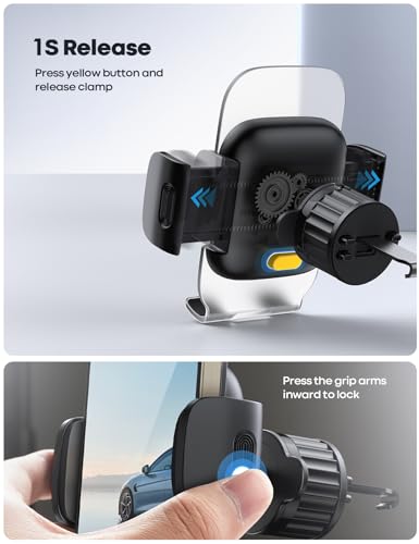 Lamicall CV09-EU-B Car Phone Holder Vent - Upgraded Spring Loaded Hook [Big Phone Friendly] Air Vent Cell Phone Holders For Your Car Mount Automobile Hands Free Cradle thumb #3