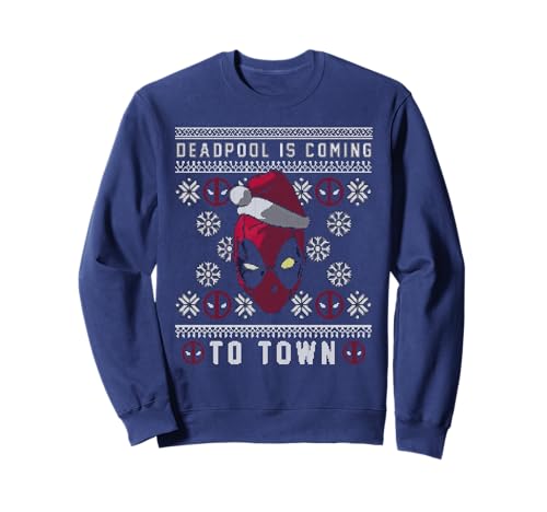 Marvel Deadpool Coming to Town Ugly Christmas Sweatshirt