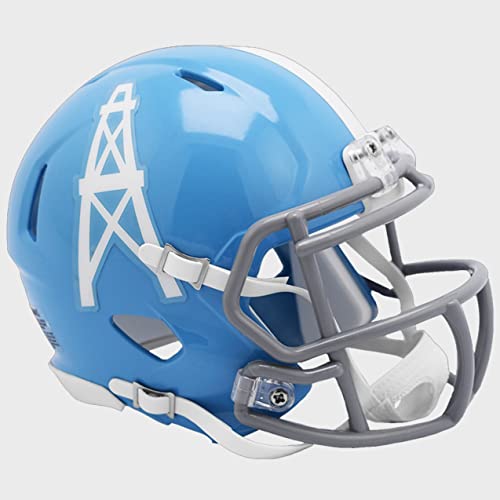 Tennessee Titans/Houston Oilers 1960 to 1962 Throwback Revolution Speed Mini Football Helmet - New in Riddell Box