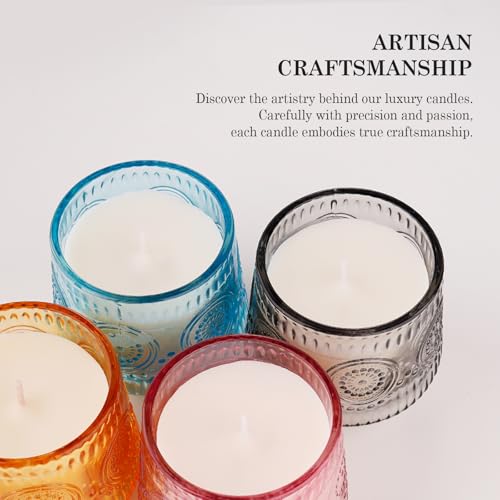 4 Pack Scented Candles for Home | Candle Set Gifts, Soy Candles for Home Scented, Candle Gifts for Women - Luxury Candles Set | Jasmine Lily,Lavender Eucalyptus,Sandalwood,Patchouli