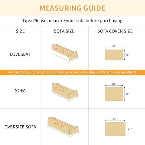 Deep Dream Pet-Resistant Couch Cover, Waterproof & Washable, 71" x 118", Grey