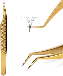 ALLOVE Lash Extension Tweezers for Eyelash Extensions The Most Precision Thin Tips Eyelash Extension Tweezers for Volume Lash Extensions-45 Degree Tweezers
