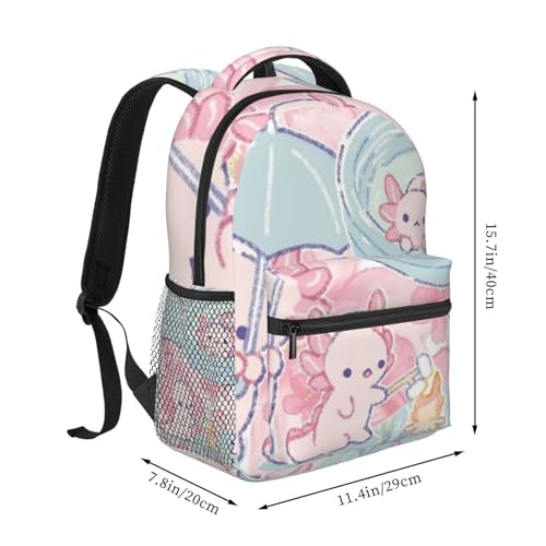 A-xolotl Kawaii Casual Backpack, Lightweight Casual Student Backpack, Student Backpack Black2