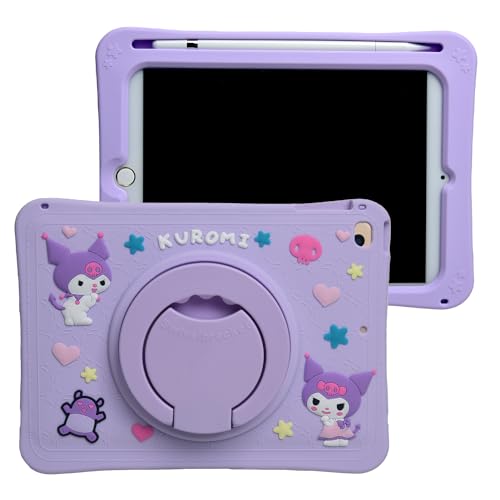 Cartoon Case for iPad 10.9 2022MONEHOYSY Cute Soft Silicone Kickstand [Drop Proof Shock Proof Anti Slip] Back Stand Cover Case for Kids Children Teens Girls Boys (Kurom-5)