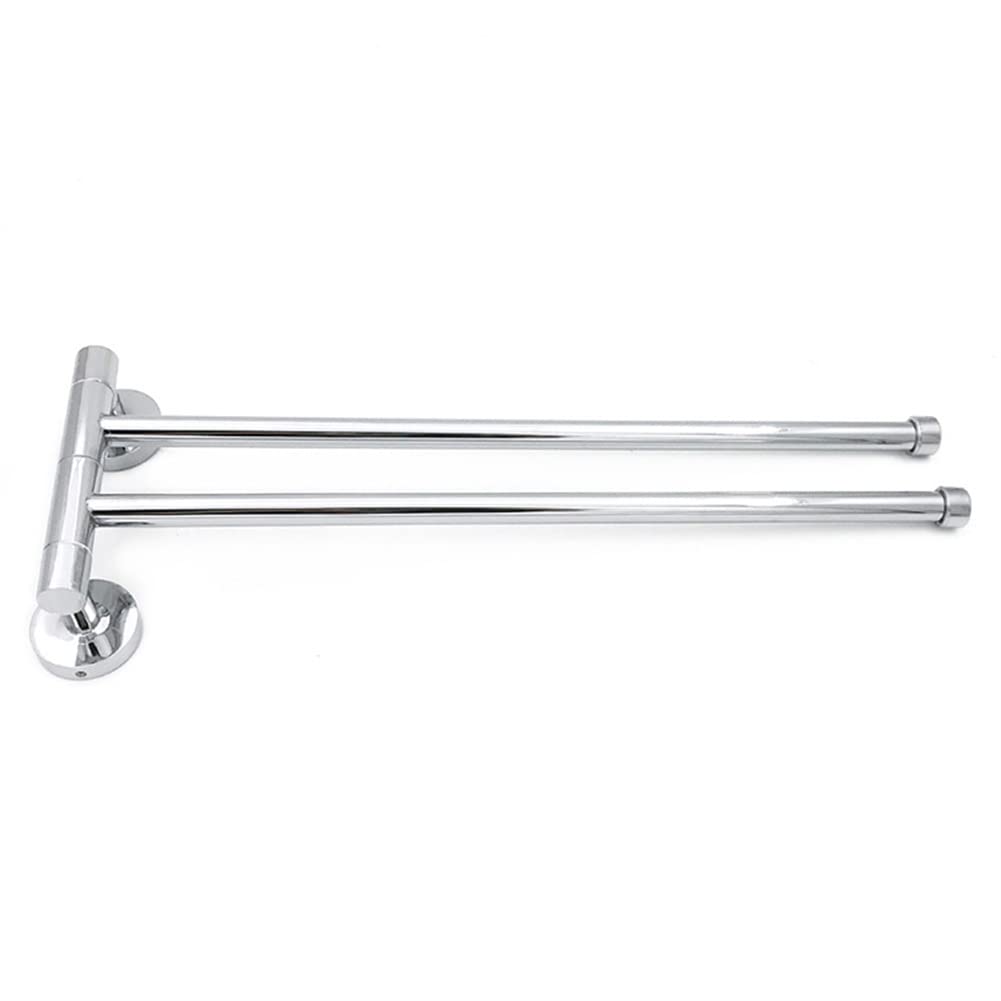 ZHDWM Towel Rail, Foldable Towel Rail 180° Rotation Towel Rack, 304 Stainless Steel Towel Bar, Wall Mounted Towel Holder Organizer with 2-Arms, Screws Mounting, for Bathroom Kitchen
