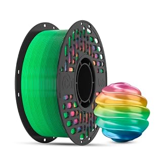 CaiLab シルクPLA フィラメント レインボーグラデーション 1.75mm 1kg FDM 3Dプリンター フィラメント 寸法精度±0.03mm 低反り Bambu Lab A1S/H2D/P2S・Creality対応 (シルクPLA オーロラレインボー)