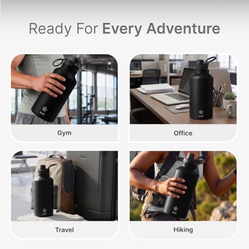 Image of CULT Stainless Steel Water Bottle 2 Litre with Sports Cap | Leakproof Gym Flask for Office, Travel & Workout | Durable Large Capacity Metal Hydration Jug (Black)