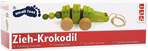 small foot Zieh-Krokodil aus Holz, wackelt beim Hinterherziehen, Ziehtier fördert die Motorik, ab 1 Jahr, 2604