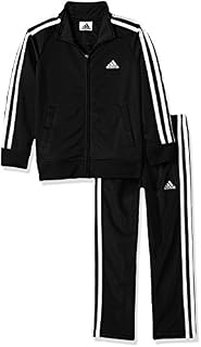 adidas Boys' Little Tricot Jacket & Pant Clothing Set, Adi Black, 7