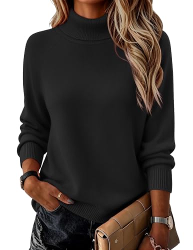 Pull Femme col Roulé Hiver Chaud Pulls Chic et Elegant Pullover Noir XL | Manches Longues,col Roulé,Casual,Basique Femme Hiver Pulls
