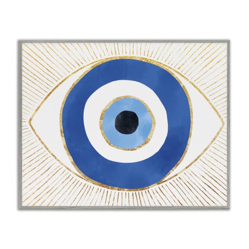 Evil Eye Striped Mati Symbol, 11 x 14 Inch Framed Giclée Print