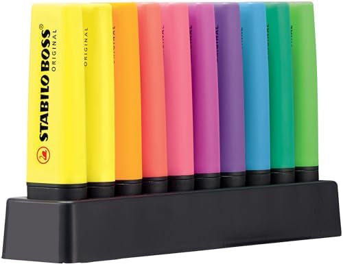 STABILO Resaltador Boss Original – Set de escritorio x 10 resalta...