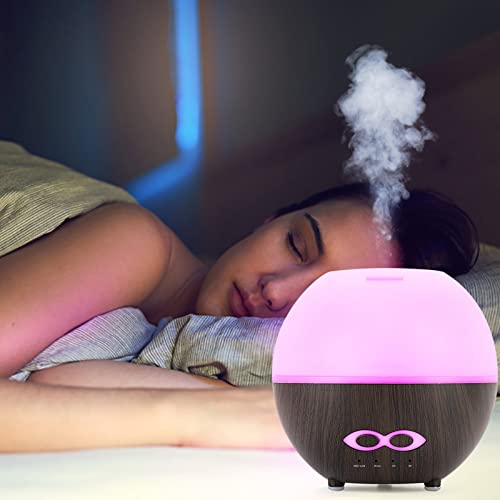 Diffuser,400Ml Essential Oil Diffuser With 7-Color Mood Lights And Remote，Diffusers For Essential Oils With Adjustable Mist Output, Auto Shut Off, For Office Home Bedroom Living Room (Dark) #TOP4