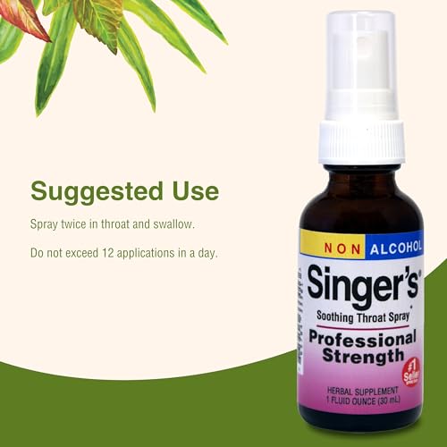 Herbs Etc. Singer's Saving Grace Professional Strength Non-Alcohol Spray - Herbal Support for Soothing Throat - Throat Comfort Spray with Yerba Mansa & Licorice - 1 fl oz (About 75 Servings)