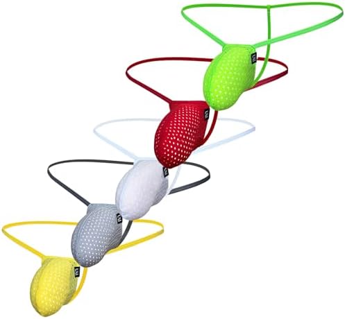 
Faringoto Sexy Herren-Stringtanga, niedrige Leibhöhe, durchsichtig, T-Rücken, Beutel