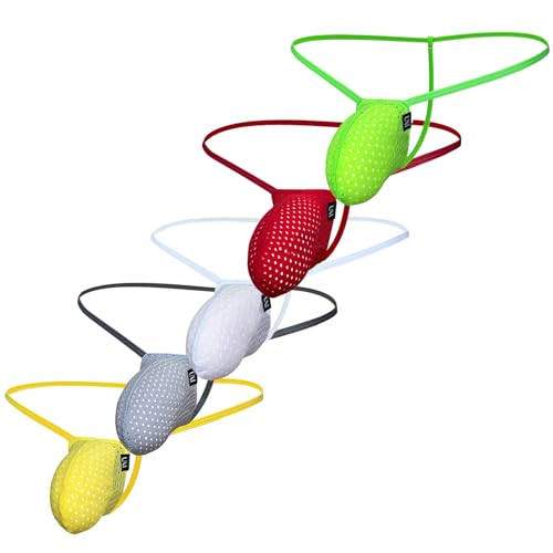 Men Sexy G-String Low Rise Sheer Thong Pouch Enhancing Bikini Underwear T-back Lingerie