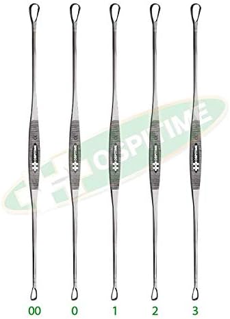 Hospitime Uterine Curette Double Ended (Sharp x Blunt) Set of 5 (00/0 / 1/2 / 3)