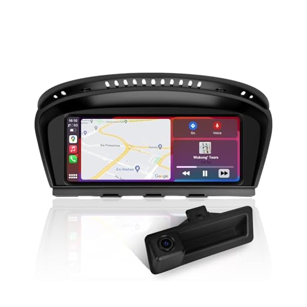 PEMP 8.8″ Linux Screen for BMW E60 E90 CCC Wired and Wireless CarPlay Retrofit Android Auto Display Mirror Link Car Radio Bluetooth Video Player Head Unit (2005-2010) with a 720P AHD Camera