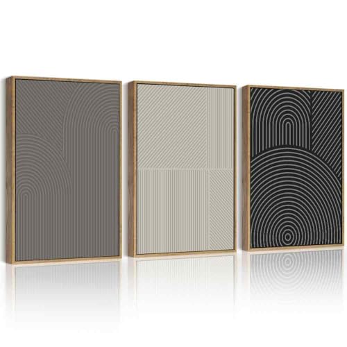 Drsoum Minimalist Abstract Wall Art Framed Modern Boho Neutral Line