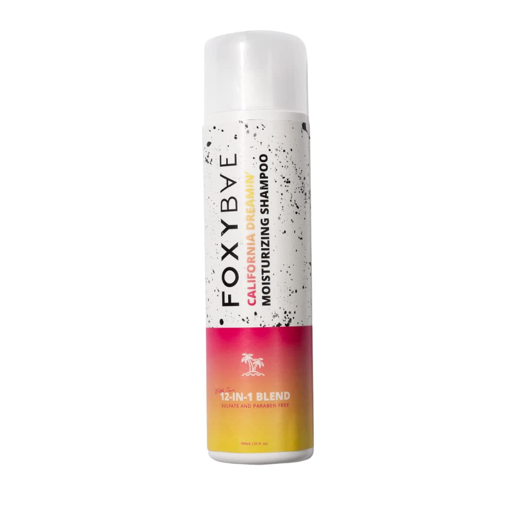 FoxyBae California Dreaming Moisturizing Shampoo | 12-in-1 Blend Hair Nourishing Shampoo for Moisture, Volume with Biotin, Argan Oil, Shea Butter | Sulfate-Free, Paraben-Free, Cruelty-Free (10 Fl OZ)