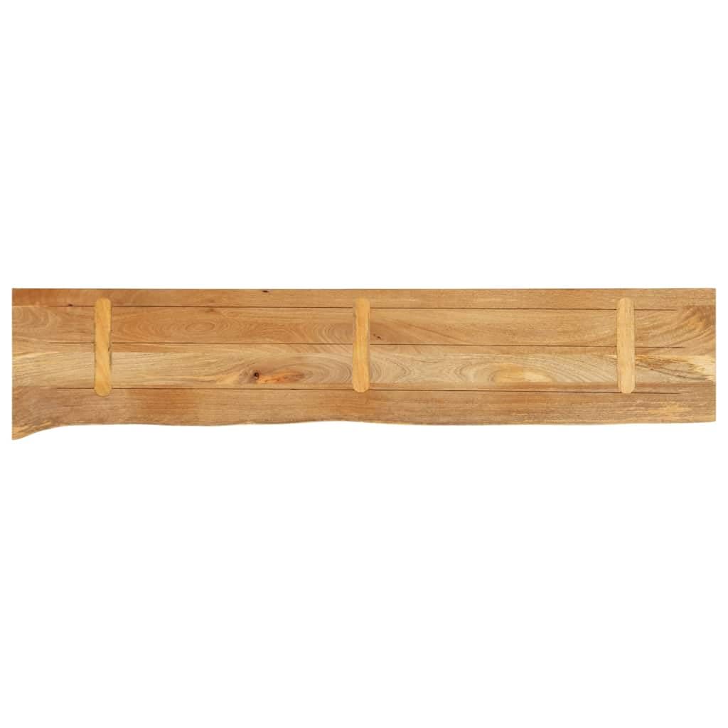 Massivholz Tischplatte mit Baumkante 180x20x2,5 cm aus Mango für Esstisch, Küche, Büro oder Arbeitsplatz, naturbelassene Holzplatte, robuste Unterlage, vielseitige Ersatzplatte