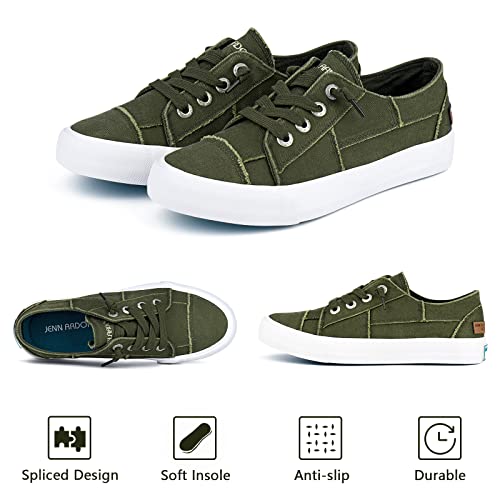 Jenn Ardor Womens Fall Slip On Shoes Canvas Sneakers Low Top Trendy Casual Tennis Shoes Fashion Sneakers Flats For Walking #TOP2