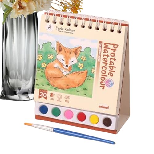 水彩塗り絵ブック - 子供用水彩画ブック | ガッシュ落書きノート | 洗える旅行用ぬりえノート ペン垂直構造 | 子供、幼児向けの飛行機アクティビティ