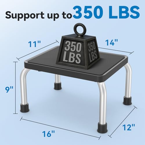Loyoda Medical Step Stool with Anti-Slip Platform & Feet, Widely Use Foot Stool for Bedroom Kitchen Bathroom, Heavy Duty Step Stool Holds up to 350 lbs