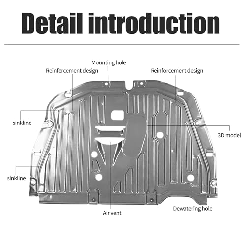 Runfider 74110-TBA-A00 90674-TY2-A01 Al-Mg Alloy Engine Splash Shield Guard for Honda Civic 2016 2017 2018 2019 2020 2021, Under Car Protection Cover Panel by runfider - Used condition - Image 3