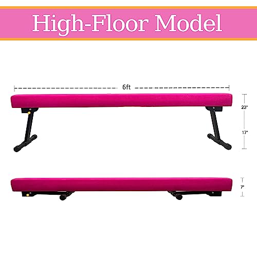 GBVUGY Adjustable&Foldable Gymnastics Balance Beam,6FT High-Low Level Floor Gymnastic Beam,No Tool Require, Gym Equipment for for Kids Children Girls Home Training - Thumbnail 3
