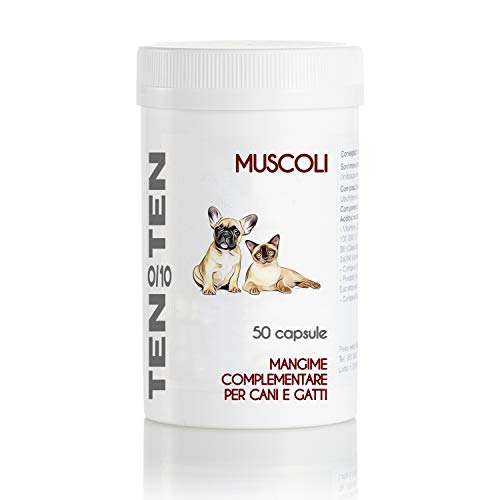 Ten-Ten Muscoli - Integratore Per Cani - Sviluppo Muscolare, Sostegno Dopo Infortunio, Animali Debilitati O Inappetenti - Conf. 50 Cps