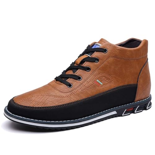Image of Men's Casual Dress Boots Motorcycle Boots Plus Size Ankle Boots Lace Up Fashion Leather Boots Business Wedding Party Shoes